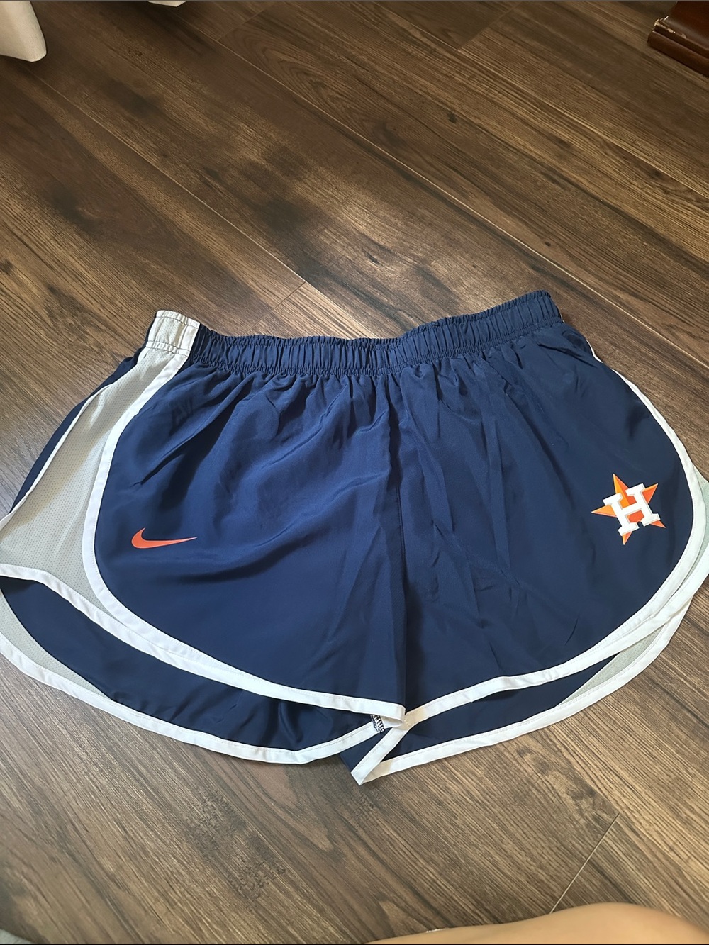 Nike Women’s Navy Athletic Shorts with Astros Logo and White Trim